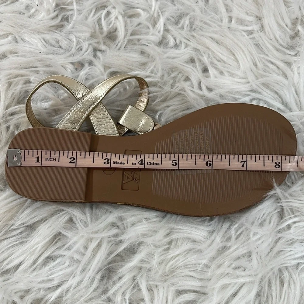 MIA Kids Annae T-Strap Soft Gold Sandals Size 3 NEW